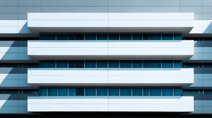 Modern Architectural Marvel - A Striking Building with Geometric Design and Blue Windows.