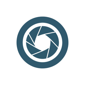 Camera Lens Aperture Icon Representing Photography and Focus.