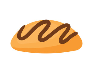 Cookie with Choco Topping Pastry Vector Illustration