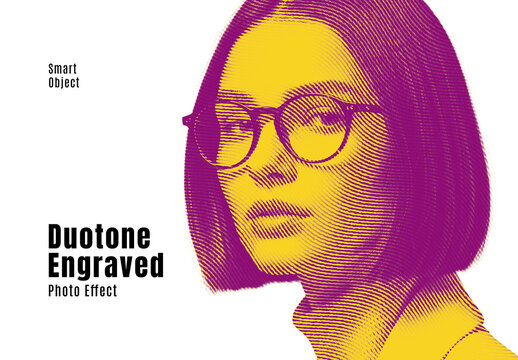 Duotone Engraved Photo Effect