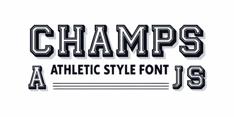 The word champs displayed in a bold athletic varsity style font design