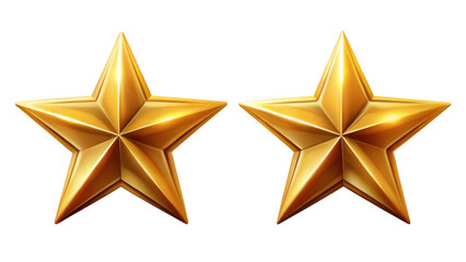 Obraz premium Two golden stars on black background