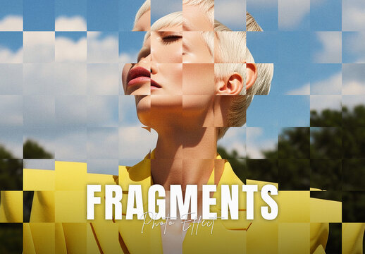 Fragments Mosaic Portrait Photo Effect Template