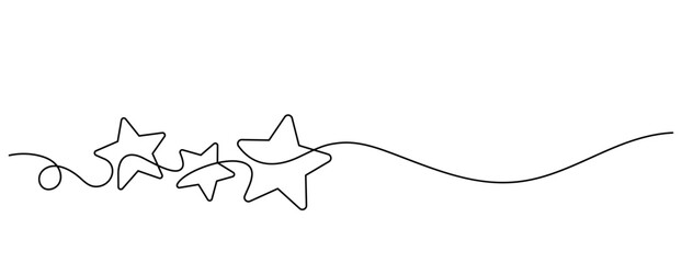 three stars decoration element one line drawing continuous handdrawn minimalist art copy space element © dhtgstockphoto