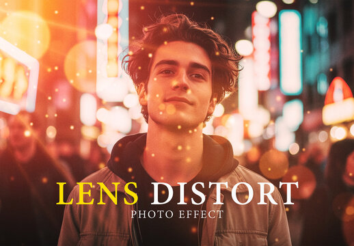 Lens Distort Cinematic Portrait Photo Effect Template