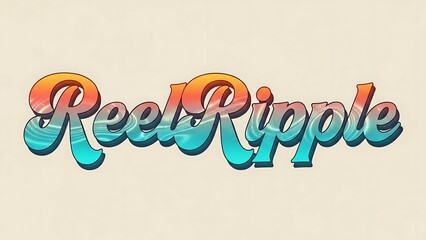Reel Ripple Gradient Text Logo Design.