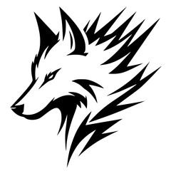 Wolf head silhouette vector design