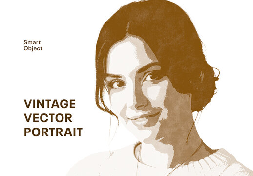 Vintage Vector Art Illustration Photo Effect PSD