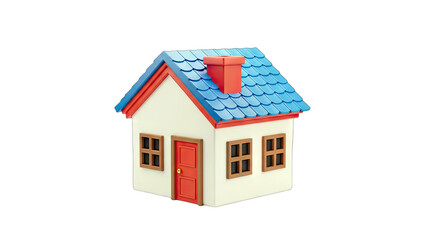 Cartoon House Isolated on White Background