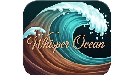 Whisper Ocean Wave Iconic Digital Artwork.