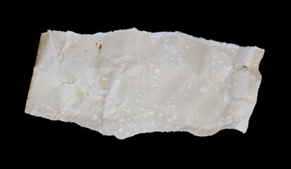 torn ripped paper on black background.