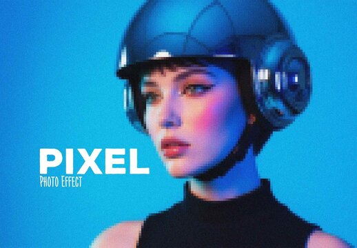 Digital Pixel Portrait Photo Effect Template