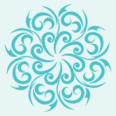 ornamental swirl mandala decorative vector emblem