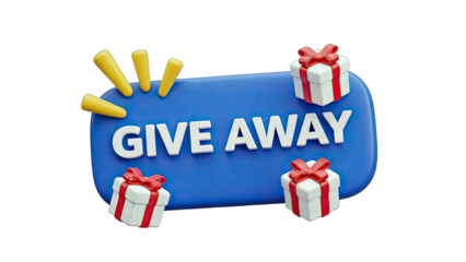 Giveaway Announcement with Gift Boxes and Burst Effect
