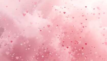 Falling Hearts Abstract Background &ndash; Gentle Pink Valentine Confetti, Romantic Love Atmosphere