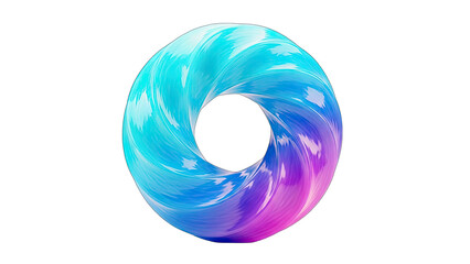 Abstract 3D Torus with Gradient Colors on White Background