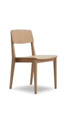 Fototapeta premium Modern Light Wood Dining Chair Isolated on White Background
