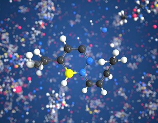 Molecular structure of a chemical compound, 3D rendering