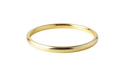 Single Polished Gold Angel Halo, Shiny Religious Symbol, Isolated on Transparent Background PNG