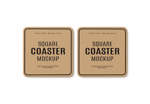 Square Coaster Mockup
