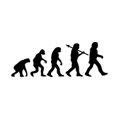 Human Evolution Silhouette From Ape to Modern Man