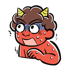 恐怖で震える鬼　上半身