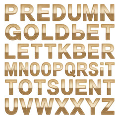 Elegant Golden 3D Alphabet Font Collection for Premium Design