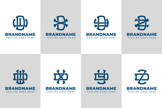 Letters DW WD DX XD DY YD DZ ZD Monogram Logo Set, great for any business