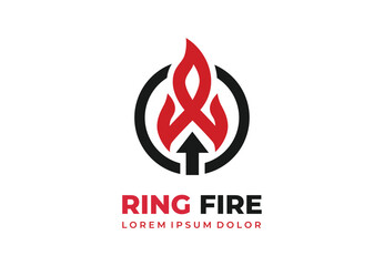 Obraz premium Fire and ring concept logo design for your branding and identity