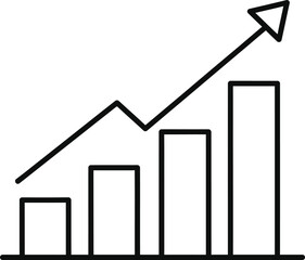 Increasing business growth chart graph with arrow