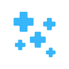 Medical Cross Icon with Healthcare Plus Symbols