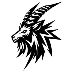 Goat head silhouette vector design