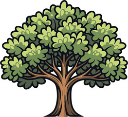Oak tree icon vector