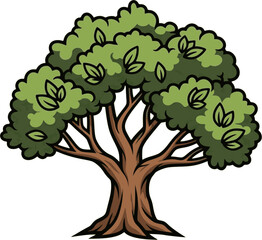 Oak tree icon vector