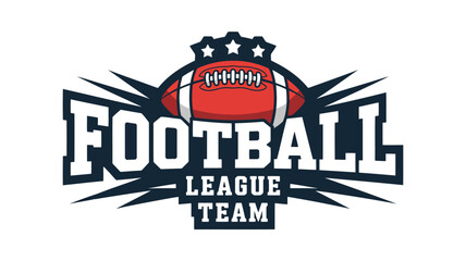 A dynamic Football League Team logo prominently features a red football with stars above