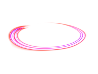 Futuristic Circular Light Flare Graphic Element. Abstract Dynamic Neon Swirl Motion Effect