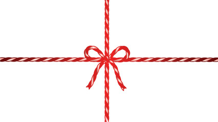 RED ROPE2 isolated on white for valentine or christms card