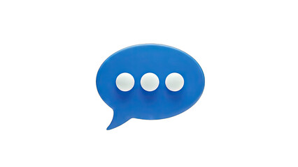 3D Chat Bubble with Dots on White Background