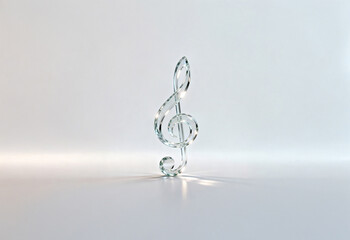 유리로 만든, 크리스탈로 만든, 높은표 자리표, 기호, 음악, 뮤직, 연주, 연주회, 음악 콩쿨, 모형, 음악 포스터, 컨셉, 무대, 작곡, 작곡가, 클래식