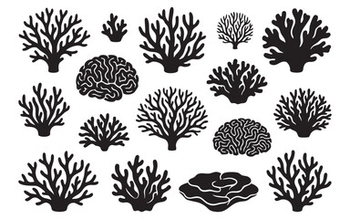 Sea Coral Reef Silhouettes