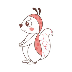 Dot Grid Minimal Creature — Abstract Modern Simple Illustration