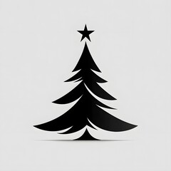 Modern christmas tree outline with star high resolution picture