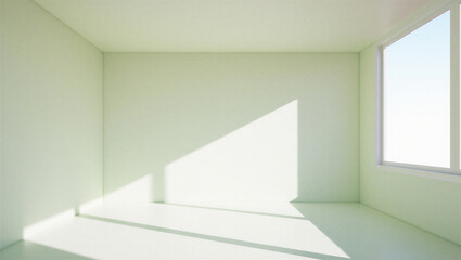 Obraz premium Empty room with sunlight shining through a window