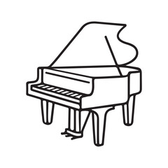line art of grand piano vector