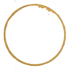 coffee stain 16. Coffee texture image extracted from stained coffee marks on a white background