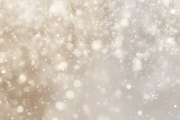 Soft, out-of-focus light particles float against a warm, beige background.