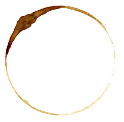 coffee stain 15. An image of a separated coffee drink stain on a white background