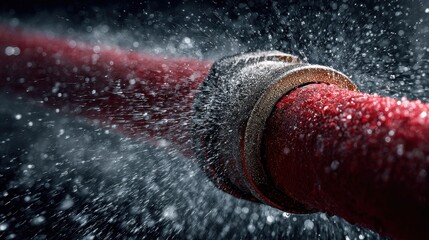 Burst Pipe and Water Spray: Intense image of a burst pipe, water gushing out with considerable force, highlighting the damage and urgency of the situation.