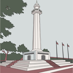 Obraz premium Monas National Monument in Jakarta Indonesia.