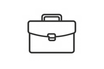 Briefcase icon symbolizing professional work, career opportunities, business growth, and corporate success. Transparent background